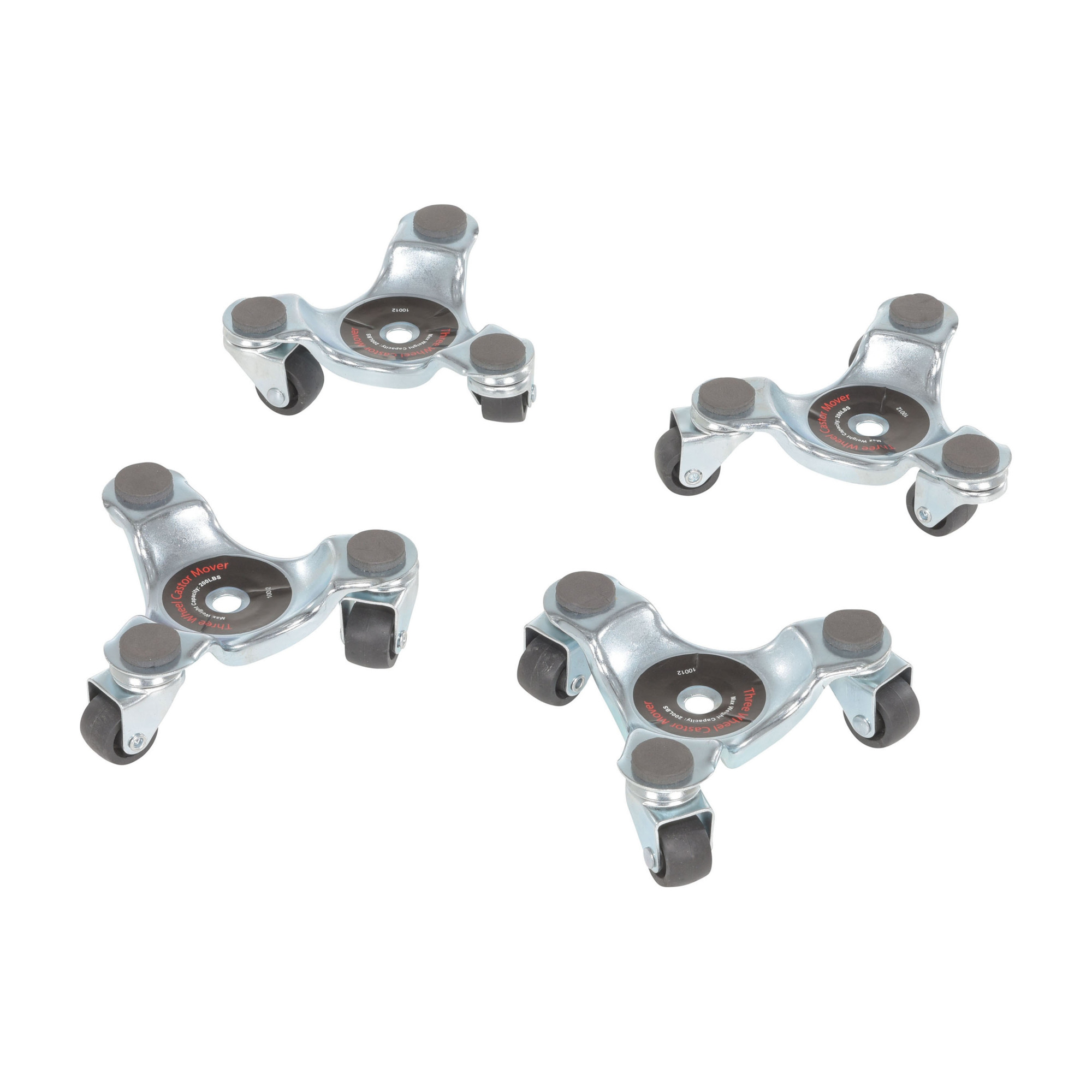 Vestil Steel Leg Dolly - 5.813in. x 6.375in., 200-Lb. Capacity, Swivel Casters, 4 Pack, Model# LEG-D-4PK
